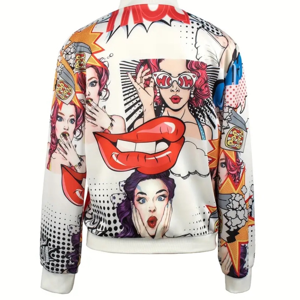 Pop Art Graphic Bomber Jacket